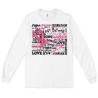 White breast cancer ribbon Long Sleeve Tee - JahusDesignShop