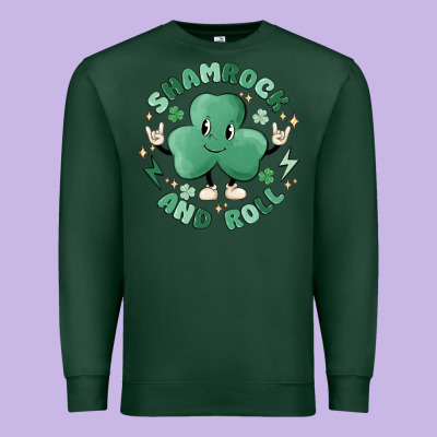 Shamrock And Roll Premium Sweatshirt Designed By Maliassmallbusiness