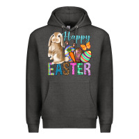 Charcoal Heather Happy Easter Bunny Premium Hoodie - BundleAndBundleShop