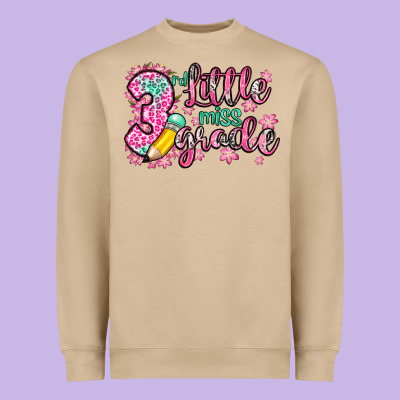 Little Miss 3rd Grade Heavyweight Sweatshirt Designed By Zillion Design Studio