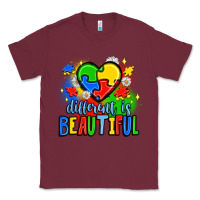 Burgundy different is beautiful Classic Tee - JahusDesignShop