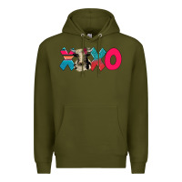 Army Green xoxo holstein cow Premium Hoodie - AdoDesignShop