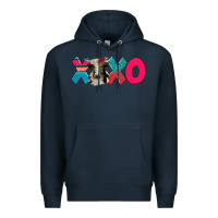 Navy xoxo holstein cow Premium Hoodie - AdoDesignShop
