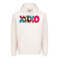 Pale Pink xoxo holstein cow Premium Hoodie - AdoDesignShop