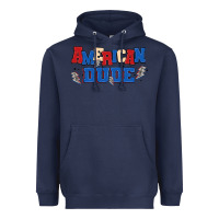 Navy american dude Heavyweight Hoodie - MaliasSmallBusiness