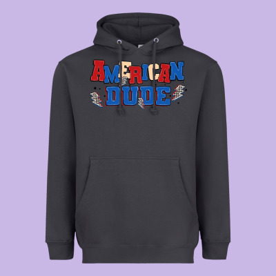 American Dude Heavyweight Hoodie Designed By Maliassmallbusiness