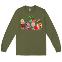 Army Green summer coffee cups Long Sleeve Tee - AdoDesignShop