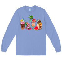 Colony Blue summer coffee cups Long Sleeve Tee - AdoDesignShop