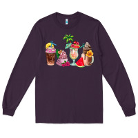 Plum summer coffee cups Long Sleeve Tee - AdoDesignShop