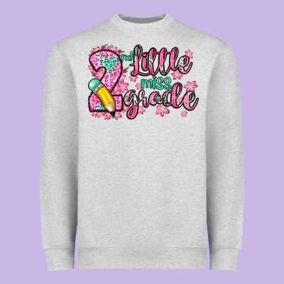 Little Miss 2nd Grade Heavyweight Sweatshirt Designed By Zillion Design Studio