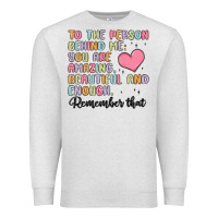 Oatmeal Heather to the person behind me Premium Sweatshirt - MaliasSmallBusiness