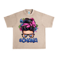 French Oak ohana stitch messy bun Urban Heavy Tee - Zillion Design Studio