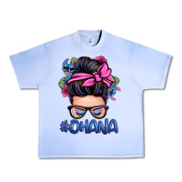 Grape Ice ohana stitch messy bun Urban Heavy Tee - Zillion Design Studio