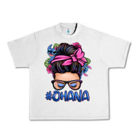 Ohana Stitch Messy Bun Urban Heavy Tee | Teevron