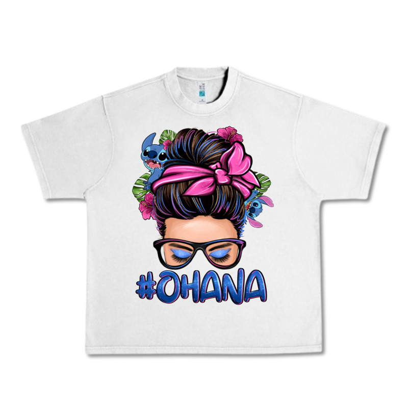 Ohana Stitch Messy Bun Urban Heavy Tee by Zillion Design Studio | Teevron