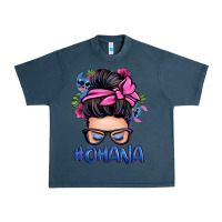 Midnight Navy ohana stitch messy bun Urban Heavy Tee - Zillion Design Studio