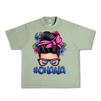 Oil Green ohana stitch messy bun Urban Heavy Tee - Zillion Design Studio