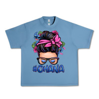 Pebble Blue ohana stitch messy bun Urban Heavy Tee - Zillion Design Studio