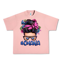 Salmon ohana stitch messy bun Urban Heavy Tee - Zillion Design Studio