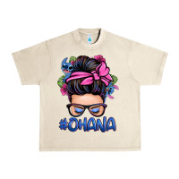 Sandshell ohana stitch messy bun Urban Heavy Tee - Zillion Design Studio