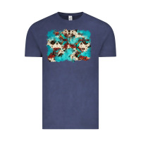 Vintage Denim aztec cowhide background Vintage Tee - Zillion Design Studio