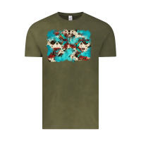 Vintage Olive aztec cowhide background Vintage Tee - Zillion Design Studio