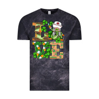 Cloud Black st.patricks nurse love gnomies Vintage Tee - BarkalooDesign