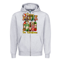 Heather Grey merry drunk im christmas Zipper Hoodie - AdoDesignShop