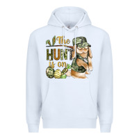 White The Hunt Is On Premium Hoodie - BundleAndBundleShop