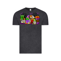 Vintage Black Halloween Gnomes Coffee Cups Vintage Tee - texasbilliewilder