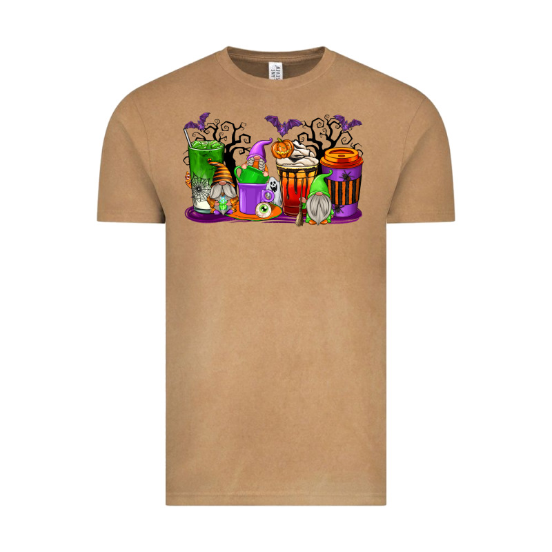 Halloween Gnomes Coffee Cups Vintage Tee by texasbilliewilder | Teevron