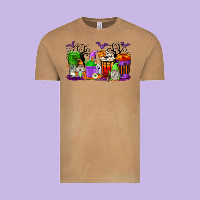 Halloween Gnomes Coffee Cups Vintage Tee Designed By Texasbilliewilder