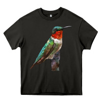 Asphalt Ruby Throated Hummingbird Bird Heavy Core Tee - LillyAllenDesigns