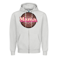 Dove Grey mama leopard Zipper Hoodie - JahusDesignShop