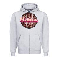 Heather Grey mama leopard Zipper Hoodie - JahusDesignShop