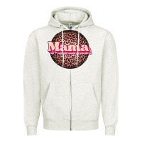 Oatmeal Heather mama leopard Zipper Hoodie - JahusDesignShop