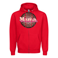Red mama leopard Zipper Hoodie - JahusDesignShop
