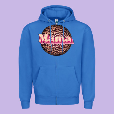 Mama Leopard Zipper Hoodie Designed By Jahusdesignshop