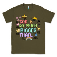 Army Green god is bigger Classic Tee - JahusDesignShop