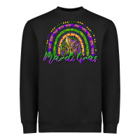 Black mardi gras rainbow and fleur de lis Heavyweight Sweatshirt - RanaPortraitStore