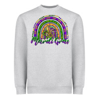 Mardi Gras Rainbow And Fleur De Lis Heavyweight Sweatshirt | Teevron