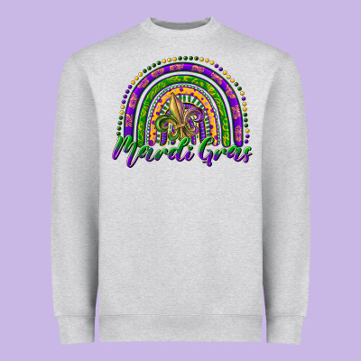 Mardi Gras Rainbow And Fleur De Lis Heavyweight Sweatshirt Designed By Ranaportraitstore