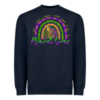 Navy mardi gras rainbow and fleur de lis Heavyweight Sweatshirt - RanaPortraitStore