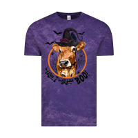 Cloud Purple Halloween Cow Moo I Mean Boo Vintage Tee - texasbilliewilder