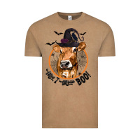Vintage Coffee Halloween Cow Moo I Mean Boo Vintage Tee - texasbilliewilder