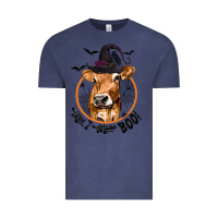 Vintage Denim Halloween Cow Moo I Mean Boo Vintage Tee - texasbilliewilder