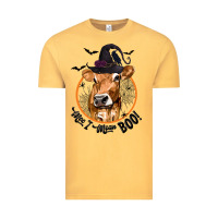 Vintage Mustard Halloween Cow Moo I Mean Boo Vintage Tee - texasbilliewilder