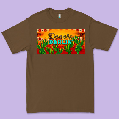 Desert Darlin' Aztec Desert Sunset License Plate Premium Tee Designed By Artiststas