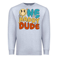 Heather Grey one happy dude Premium Sweatshirt - MaliasSmallBusiness