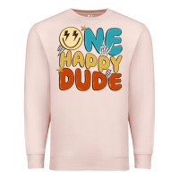 Pale Pink one happy dude Premium Sweatshirt - MaliasSmallBusiness